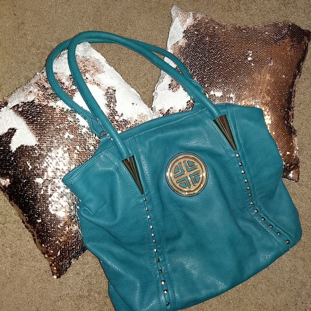 Faux Leather Turquoise Purse